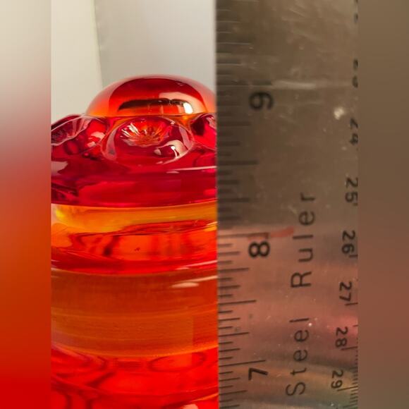 Vintage Moon‎ & Stars Amberina Large Red Canister with Lid - Picture 12 of 14